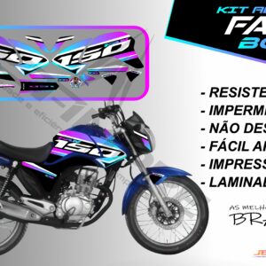 kit de adesivos fan 150 2014 à 2015- versão bolt (moto azul)