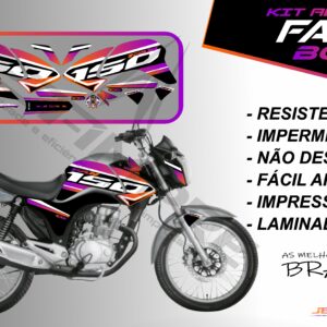 kit de adesivos fan 150 2014 à 2015- versão bolt (moto prata)