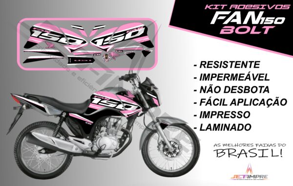 kit de adesivos fan 150 2014 à 2015- versão bolt (moto prata) - Imagem 13
