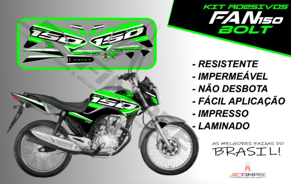 kit de adesivos fan 150 2014 à 2015- versão bolt (moto prata) - Imagem 17