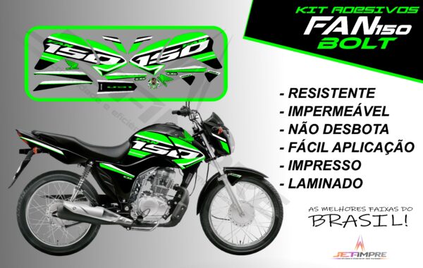 kit de adesivos fan 150 2014 à 2015- versão bolt (moto preta) - Imagem 17