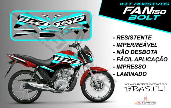kit de adesivos fan 150 2014 à 2015- versão bolt (moto vermelho) - Imagem 5