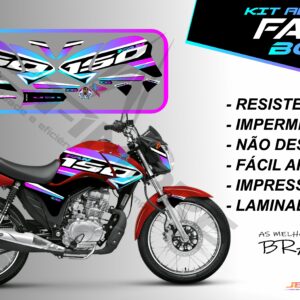 kit de adesivos fan 150 2014 à 2015- versão bolt (moto vermelho)