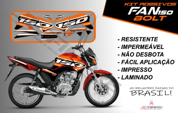 kit de adesivos fan 150 2014 à 2015- versão bolt (moto vermelho) - Imagem 10