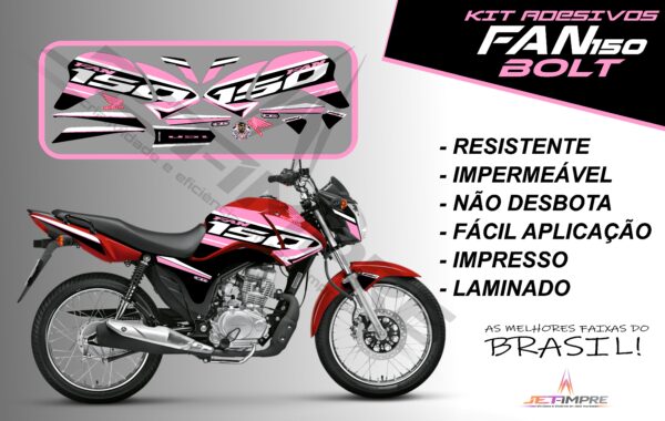 kit de adesivos fan 150 2014 à 2015- versão bolt (moto vermelho) - Imagem 13
