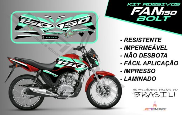 kit de adesivos fan 150 2014 à 2015- versão bolt (moto vermelho) - Imagem 15