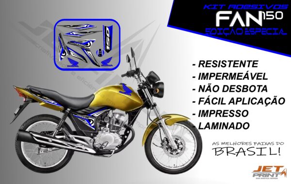 kit adesivo fan 150 2012 à 2013-modelo original(moto amarela) - Imagem 11
