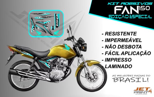 kit adesivo fan 150 2012 à 2013-modelo original(moto amarela) - Imagem 12
