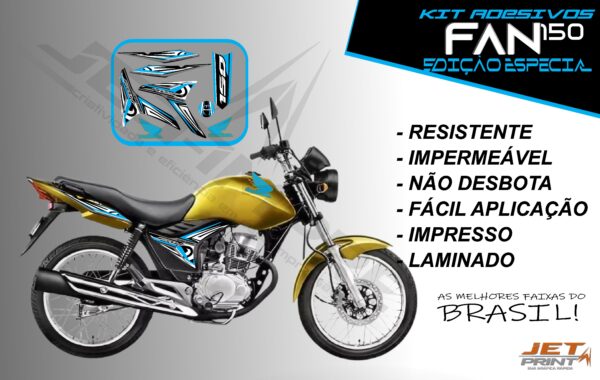 kit adesivo fan 150 2012 à 2013-modelo original(moto amarela) - Imagem 13