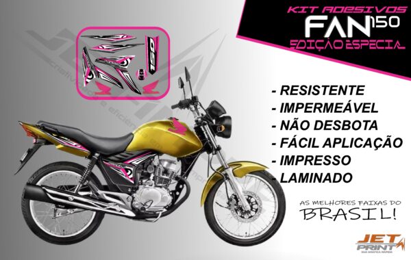 kit adesivo fan 150 2012 à 2013-modelo original(moto amarela) - Imagem 15