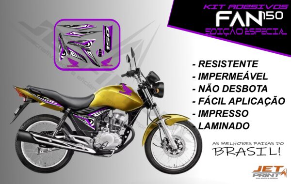 kit adesivo fan 150 2012 à 2013-modelo original(moto amarela) - Imagem 17