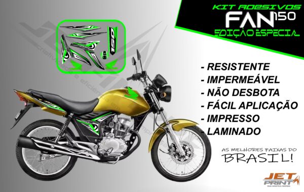 kit adesivo fan 150 2012 à 2013-modelo original(moto amarela) - Imagem 18
