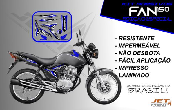 kit adesivo fan 150 2012 à 2013-modelo original(moto prata) - Imagem 4
