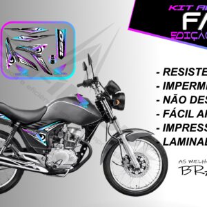 kit adesivo fan 150 2012 à 2013-modelo original(moto prata)