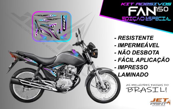 kit adesivo fan 150 2012 à 2013-modelo original(moto prata)