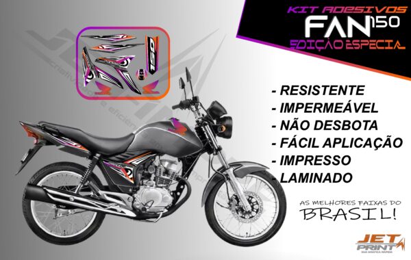 kit adesivo fan 150 2012 à 2013-modelo original(moto prata) - Imagem 10