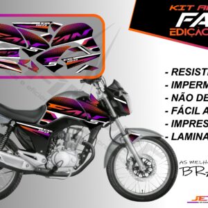 kit adesivo fan 150 2014-edição especial (moto prata)