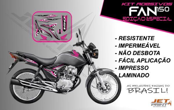 kit adesivo fan 150 2012 à 2013-modelo original(moto prata) - Imagem 12