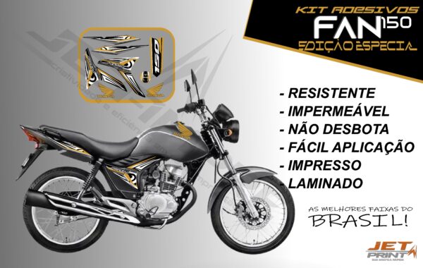 kit adesivo fan 150 2012 à 2013-modelo original(moto prata) - Imagem 13