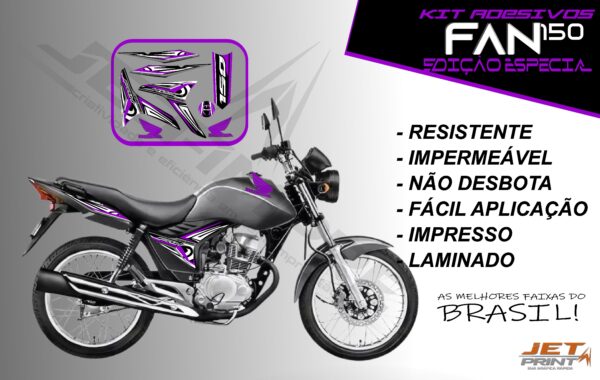 kit adesivo fan 150 2012 à 2013-modelo original(moto prata) - Imagem 15
