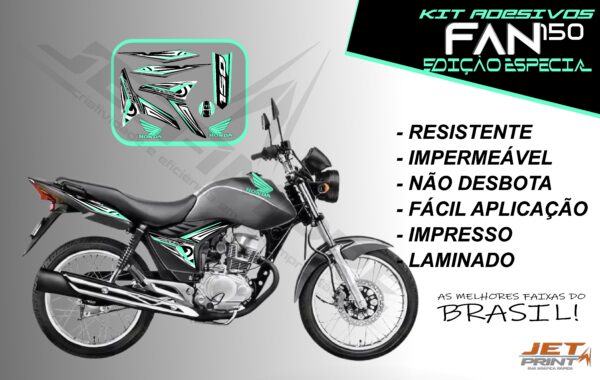 kit adesivo fan 150 2012 à 2013-modelo original(moto prata) - Imagem 16