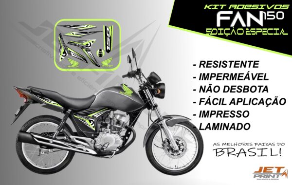 kit adesivo fan 150 2012 à 2013-modelo original(moto prata) - Imagem 17