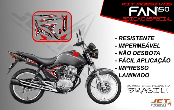 kit adesivo fan 150 2012 à 2013-modelo original(moto prata) - Imagem 19