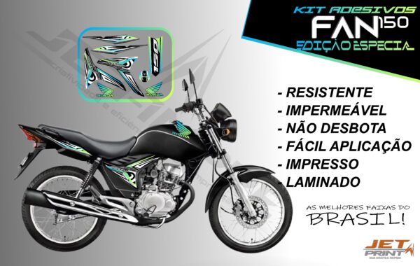 kit adesivo fan 150 2012 à 2013-modelo original(moto preta) - Imagem 2
