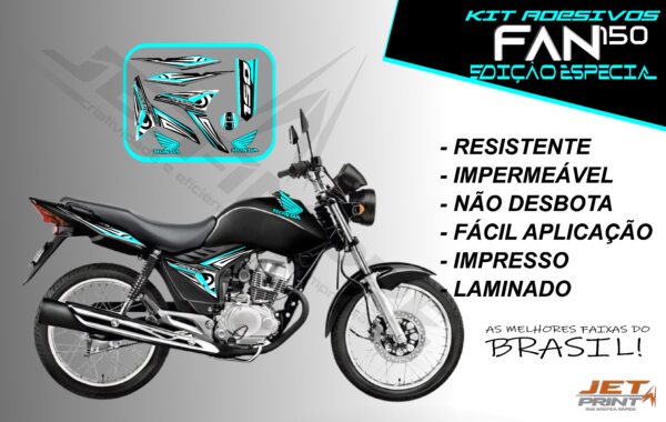 kit adesivo fan 150 2012 à 2013-modelo original(moto preta) - Imagem 5