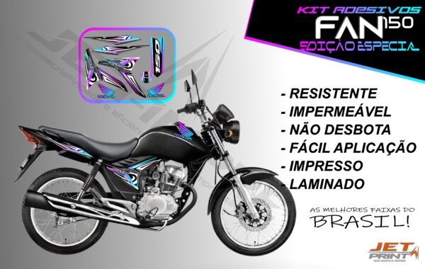 kit adesivo fan 150 2012 à 2013-modelo original(moto preta) - Imagem 8