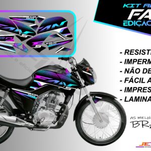 kit adesivos fan 150-edição especial (moto preta)