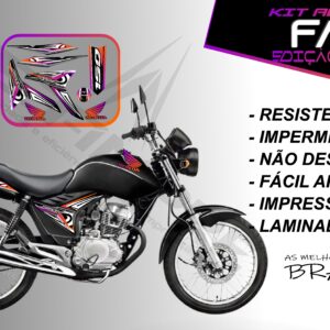 kit adesivo fan 150 2012 à 2013-modelo original(moto preta)
