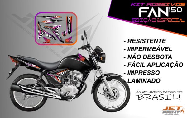 kit adesivo fan 150 2012 à 2013-modelo original(moto preta)