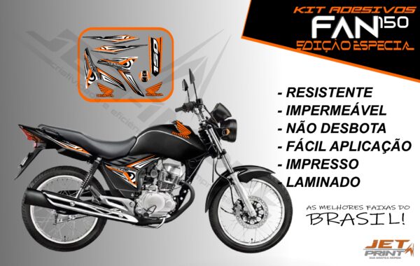 kit adesivo fan 150 2012 à 2013-modelo original(moto preta) - Imagem 10