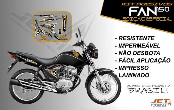 kit adesivo fan 150 2012 à 2013-modelo original(moto preta) - Imagem 12