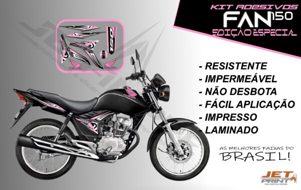 kit adesivo fan 150 2012 à 2013-modelo original(moto preta) - Imagem 13