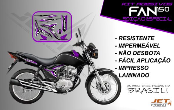 kit adesivo fan 150 2012 à 2013-modelo original(moto preta) - Imagem 14