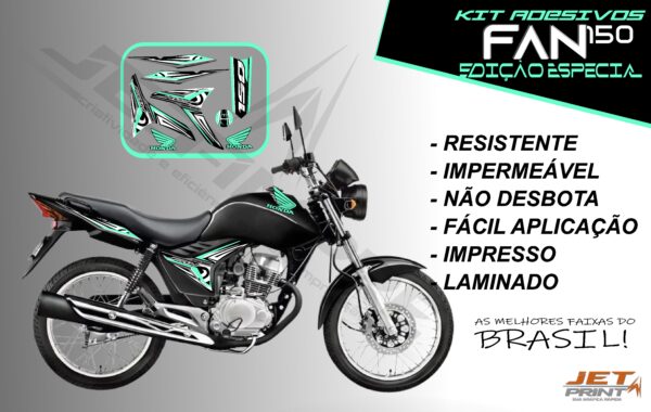 kit adesivo fan 150 2012 à 2013-modelo original(moto preta) - Imagem 15