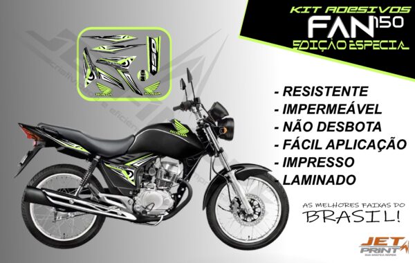 kit adesivo fan 150 2012 à 2013-modelo original(moto preta) - Imagem 16