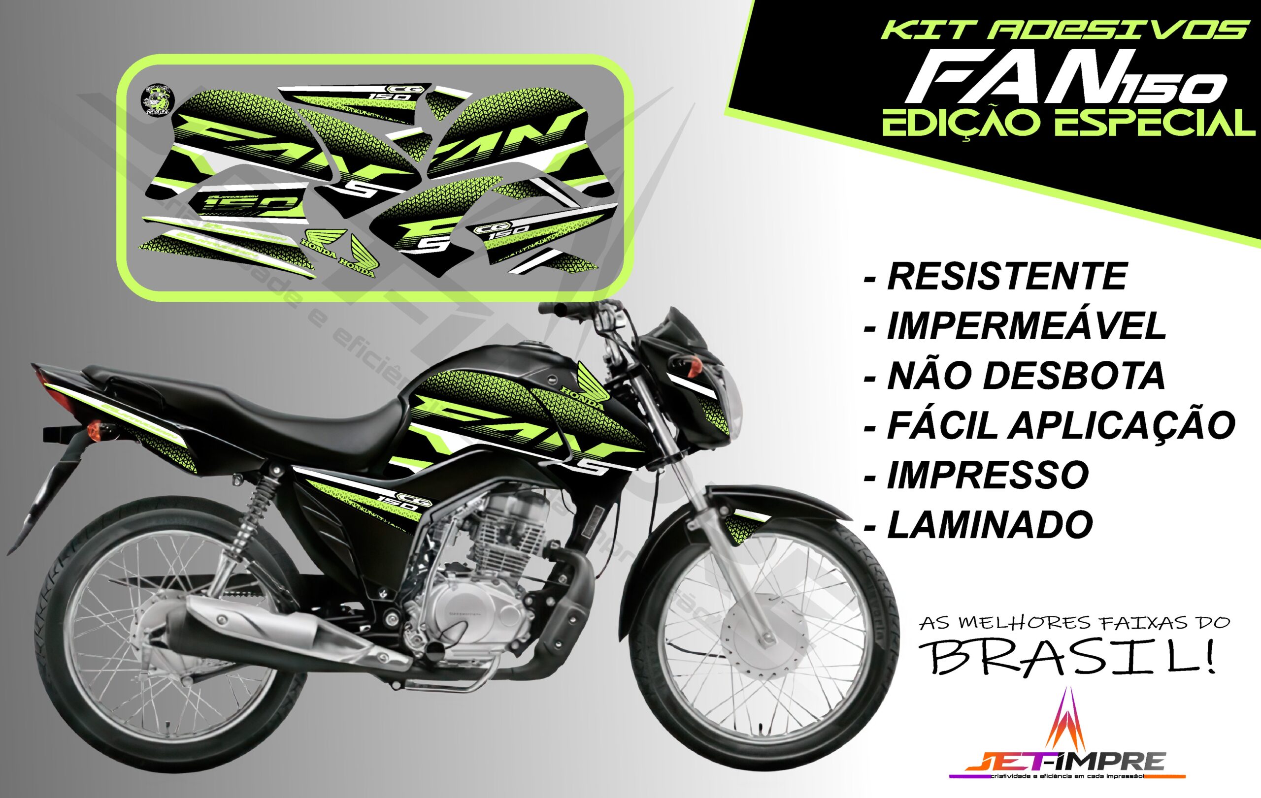 kit adesivos fan 150-edição especial (moto preta) - Imagem 16