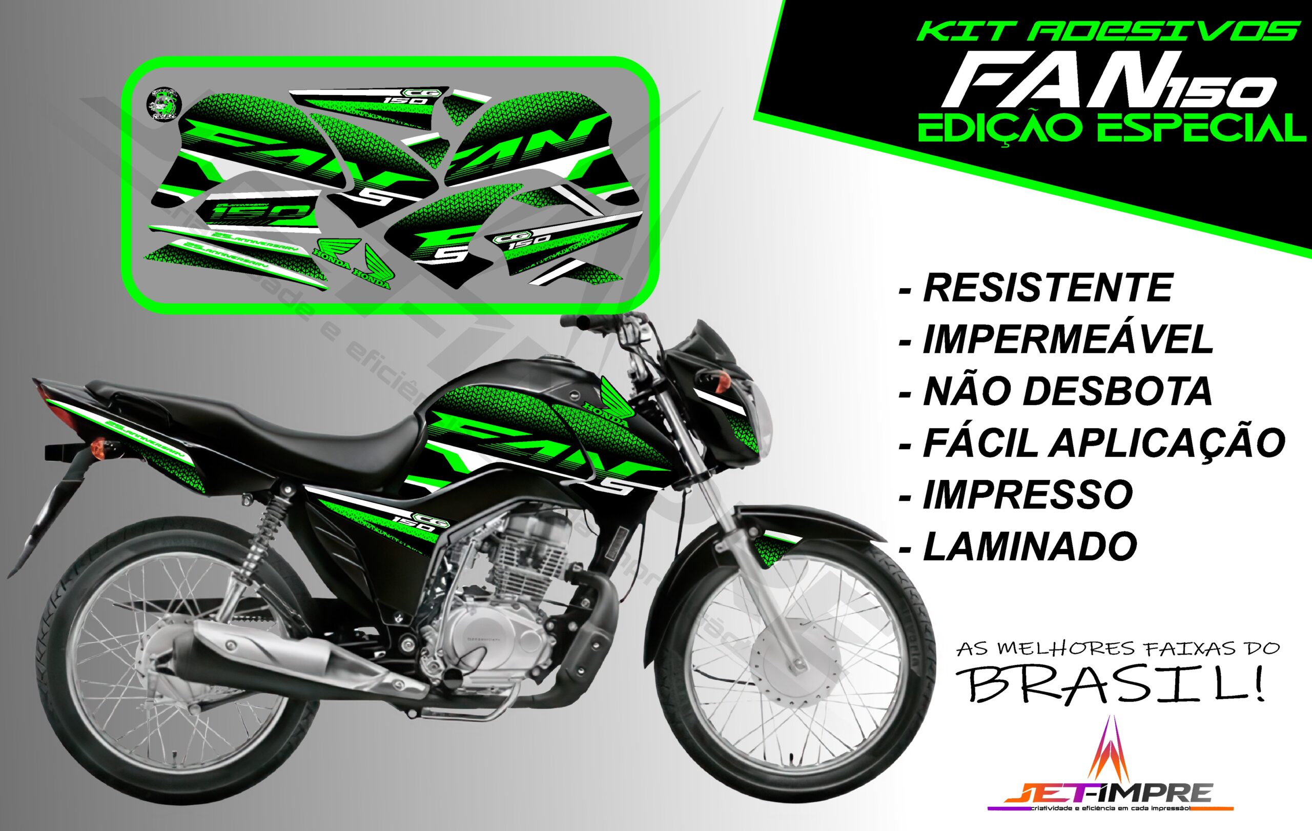 kit adesivos fan 150-edição especial (moto preta) - Imagem 17