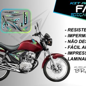 kit adesivo fan 150 2012 à 2013-modelo original(moto vermelha)