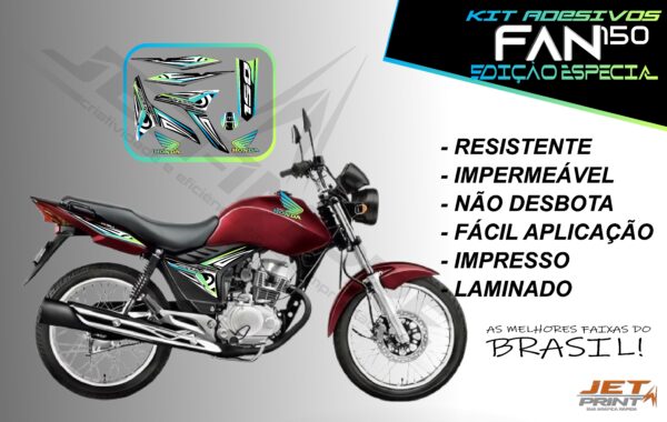 kit adesivo fan 150 2012 à 2013-modelo original(moto vermelha)