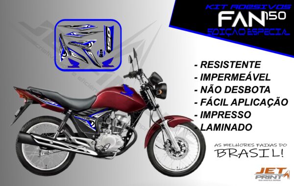 kit adesivo fan 150 2012 à 2013-modelo original(moto vermelha) - Imagem 4
