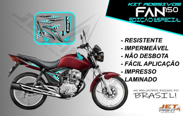 kit adesivo fan 150 2012 à 2013-modelo original(moto vermelha) - Imagem 6