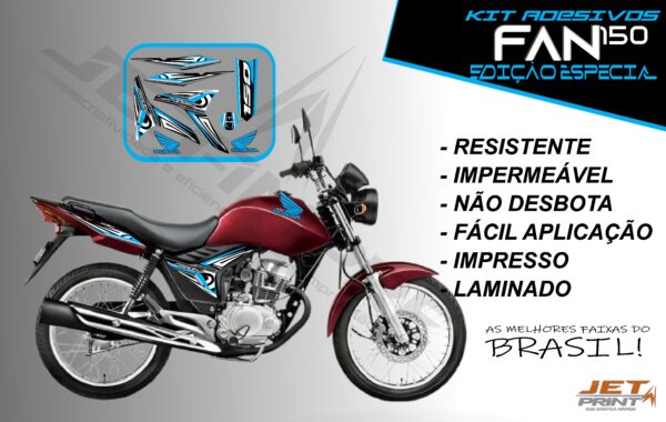 kit adesivo fan 150 2012 à 2013-modelo original(moto vermelha) - Imagem 7