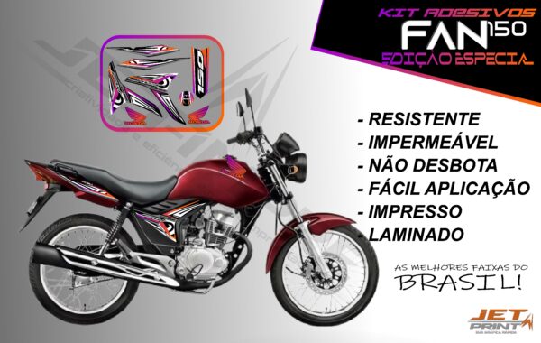kit adesivo fan 150 2012 à 2013-modelo original(moto vermelha) - Imagem 10