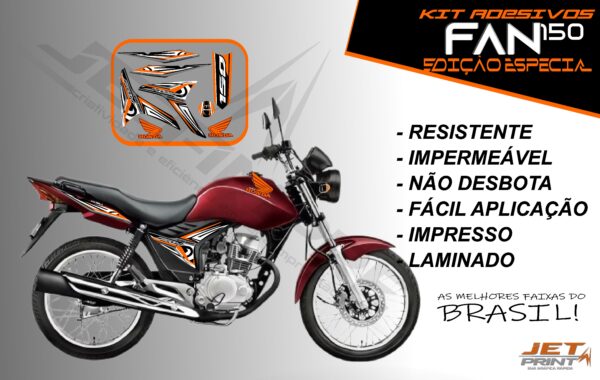 kit adesivo fan 150 2012 à 2013-modelo original(moto vermelha) - Imagem 11