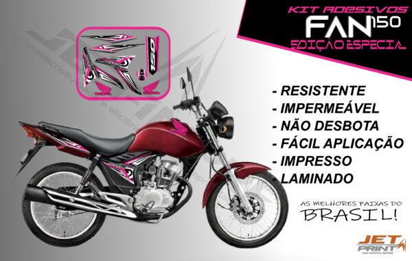 kit adesivo fan 150 2012 à 2013-modelo original(moto vermelha) - Imagem 12