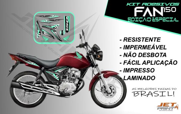 kit adesivo fan 150 2012 à 2013-modelo original(moto vermelha) - Imagem 16